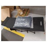 Folding Camping Cot with Mattress and Carrying Bag (Black with Blue Matress Pad)