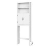 White Over-Toilet Storage Cabinet