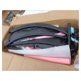 60 Inch Kids Trampoline With Enclosure, Pink And Blue