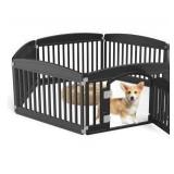 Small Plastic Pet Play Pen 6 Panel Black
