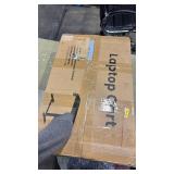 HUANUO 28Inch Bedside Table with Wheels, Height-Adjustable Rolling Computer Cart, Overbed Table with Cup Holder, Pneumatic Laptop Standing Desk for Home Office, White