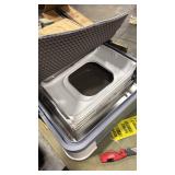 RIZZARI Stainless Steel Cat Box: Enclosed Design with High Walls - Light Gray - Teflon Non-Stick Coating - Large Anti Leakage Litter Pan for Odor Control for Living Room Garage