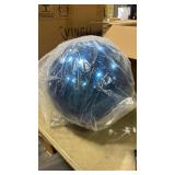 v2croft 12 Inch Stainless Steel Gazing Globe, Hollow Ball Mirrored Surface Polished Shiny Sphere,Garden Stainless Steel Gazing Ball for Outdoor Lawn Pond Yard Ornament (Light Blue)