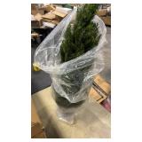 VEVOR Artificial Cedar Topiary Trees, 36 inch 2 Set Faux Pine Shrubs Plants, Fake Silk Tree Look Real, Easy Assembly for Decor Front Porch Outdoor Patio Garden Balcony Backyard Indoor Officeï¼3FT