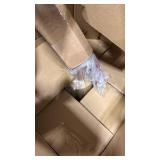 Feikudo 25 in. Cracked Honey Bedroom Home Office Living Room Table Lamp With White Linen Shade