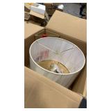 Feikudo 25 in. Cracked Honey Bedroom Home Office Living Room Table Lamp With White Linen Shade