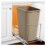 LYNK PROFESSIONAL 10 W x 21 D Pull Out Trash Can Under Cabinet Slide Out Organizer  Chrome (Cans Not Included)