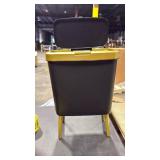 Procade Office Trash Can with Lid, Black Bathroom Trash Can with Gold Edge, Modern Narrow Garbage Can with Legs, Slim Plastic Trash Bin for Bedroom, Living Room,Kitchen,Toilet, 4 Gallon