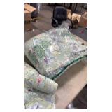 Lady Ann 100% Cotton Floral Oversized Queen Quilt Set - Green Flower Bird Butterfly Pattern Print Quilted 102x118 Bedspread & Coverlet Set, 3 PCS Lightweight Extra Soft Queen Bedding Sets All Season