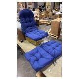 Adirondack Chair Cushions Set of 2, High Back Patio Chair Cushions 48 x 19.7 x 4.7 Inch, Indoor/Outdoor Thickened Rocking Chair Cushion, Fade-Resistant & Waterproof (Dark Blue)