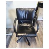 Black Leather Office Chair with Arms