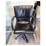 Black Leather Office Chair with Arms