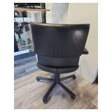 Black Leather Office Chair with Arms