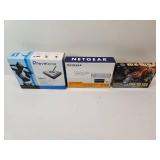 Legacy Network Hardware Bundle - Level One Router, Netgear Adapter, Sound Card