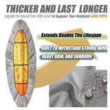 Frelaxy 420D Kayak Cover, Heavy Duty Waterproof UV Resistant Kayak Covers for Outdoor Storage, Ultra Strong Canoe Storage Dust Cover, Great for Indoor and Outdoor 9.8-13.5ft