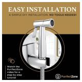 Purrfectzone Bidet Sprayer for Toilet, Handheld Sprayer Kit, Cloth Diaper Sprayer Set - Easy to Install - Stainless Steel