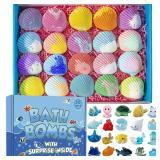 Bath Bombs for Kids with Surprise Marine Animals Inside, 20 Shell Kids Bath Bombs Gift Set, Handmade Bubble Bath Fizzes Bomb for Chrildren Birthday Christmas and Party Favor