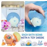 Bath Bombs for Kids with Surprise Marine Animals Inside, 20 Shell Kids Bath Bombs Gift Set, Handmade Bubble Bath Fizzes Bomb for Chrildren Birthday Christmas and Party Favor