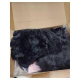 Haull 8 Pcs Halloween Kitten Cat Costume Accessories Girl Cat Ear Tail Gloves Bell Choker Necklace Tights Skirt Calf Sleeves (Black and Pink,M)