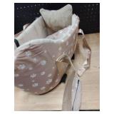 Tan dog or cat carrying bag for outdoors