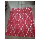 Red and silver lined bedroom curtains approximately 4 ft by 5 ft