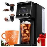 Coffee Maker Hot and Iced With Bold Setting,Single Serve Coffee Maker For K Cup And Grounds,52 Oz Removable Water Tank,6-14 Oz Brew Sizes,One Cup Kcup Coffee Machine With Reusable Filter,(Black)