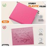 Extra Capacity Plastic Hanging File Folders,12 Pack Reinforced Expanding Hang Folder Letter Size,Accordian Pocket,Heavy Duty 2 Inch Expansion,Hanging Folder Organizer for Office Home,Assorted Colors