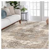 RUUGME Washable 5x7 Area Rugs - Large Rugs for Living Room Stain Resistant Carpet Vintage Rugs for Bedroom with Non Slip Backing Home Decor Floor Decoration Mat (5x7 Beige)