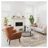 RUUGME Washable 5x7 Area Rugs - Large Rugs for Living Room Stain Resistant Carpet Vintage Rugs for Bedroom with Non Slip Backing Home Decor Floor Decoration Mat (5x7 Beige)