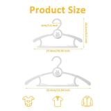 50 Pack Baby Hangers, 11\-14\in Adjustable Infant Hanger, Non-Slip Kids Hanger, Space Saving Plastic Hangers for Girl Boy Toddler Kids Child (White)in