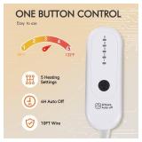 ESTINGO Heated Throw Blanket Electric Blanket, 50\x60\in Heating Blanket with 5 Heating Levels and 4 Hours Auto Off, Reversible Flannel Sherpa Electric Throw Blanket with OverHeat Protection, Navy Blu