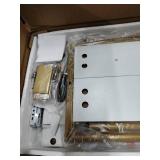 Masupu Nightstand,Mid-Century Modern Bedside Table with 2 Storage Drawer,Small Gold Frame Side End Table for Bedroom,Living Room, White