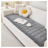 Awjcsv Couch Cover for Dogs Washable, Fuzzy Pet Couch Covers for 3 Cushion Sofa Pet Friendly, Non Slip Sofa Cover (Blue-Grey, 27.6\ x 59\in70 x 150cm)in