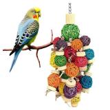 LUCKITTY 22\ Bird Toys for Large Parrots - Natural Wood, Rattan Ball and Corn Cob Chewing Toys with Edible Colors | Safe for Macaw, Cockatoo, Conures | Cage Hanging Enrichment Accessoriesin