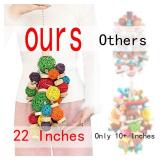 LUCKITTY 22\ Bird Toys for Large Parrots - Natural Wood, Rattan Ball and Corn Cob Chewing Toys with Edible Colors | Safe for Macaw, Cockatoo, Conures | Cage Hanging Enrichment Accessoriesin