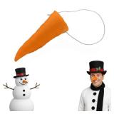 Nicky Bigs Novelties Orange Snowman Carrot Nose 4.25\  Plastic Carrot Nose with Breathable Holes and Secure Elastic Strap, Snowman Costume Accessory for Adultsin
