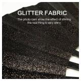 Raveahem Glitter Large Rave Folding Clack Hand Fan with Holster, Boots on the Ground Popping Handheld Fan Foldable for Men Women for EDM Festival Club Party Dance, (Black, Large 13\)in