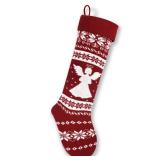 Starry Dynamo 26-Inch Extra Long Nordic Style Knitted Christmas Stockings in BurgundyWhite for Stuffers and Mantel, Wall, and Staircase Decoration