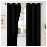 YoungsTex 100percent Black Out Curtains 72 Inches Long for Bedroom, Blackout Insulated Drapes Winter with Grommet for Living Room Window Thermal Energy Saving, 2 Panels, 42 X 72 Inch