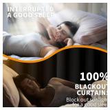 YoungsTex 100percent Black Out Curtains 72 Inches Long for Bedroom, Blackout Insulated Drapes Winter with Grommet for Living Room Window Thermal Energy Saving, 2 Panels, 42 X 72 Inch