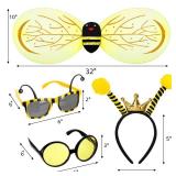 Eorbow 5 Pack Bee Costume Set, Bee Wings with 2 Antenna Headbands and 2 Glasses, Bees Outfit for Men, Women, Bees Dress Up Accessories for Birthday, Halloween, Cosplay Party, Yellow