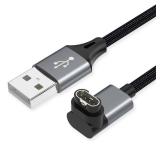 AGVEE 2 Pack 3.3ft Charger Cable for Garmin Watch, L-Shape Braided Charging Cord for Fenix, Forerunner, Vivoactive, Instinct, Venu, Tactix, Approach, D2, Quatix Series, Dark Gray