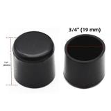 QLXHBOT Round Rubber Hole Plugs 34\ (19 mm), Vinyl End Cap, Black Rubber Caps for Metal Tubing, Fences, Glide Protection 10Pcsin