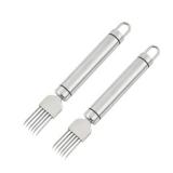 Stainless Steel Green Onion Slicer, Multi-Blade Kitchen Herb Cutter, Professional Scallion Shredding Tool (2, Silver and black)