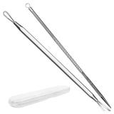 Vybiekr Stainless Steel Blackhead Remover, Pimple Extractor, Pimple Popper, Comedone Extractor, Surgical Grade Acne Treatment Tool, 3rd Generation Blemish Removal Kit for Face, Nose, T-Zone, 2Pcs