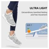 Akk Walking Shoes Women Tennis Slip On Memory Foam Lightweight Casual Sneakers for Gym Workout Travel Mixgrey Size 5.5