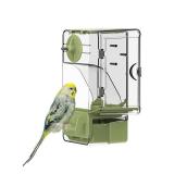 Automatic Bird Feeder, Bird Cage Feeder with Perch Multi-Functional Holder for Fruits Vegetables for Parakeet Canary Cockatiel Finch (Green)