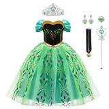 WOXVM Anna Princess Dress for Girls Anna Costume Christmas Birthday Party Princess Dress up Elsa Costume with Accessories