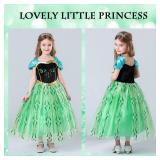 WOXVM Anna Princess Dress for Girls Anna Costume Christmas Birthday Party Princess Dress up Elsa Costume with Accessories