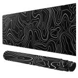 Rcege Large Mouse Pad for Desk - Gaming Mouse Pad with Stitched Edges, Anti-Slip Base for Keyboard and Mouse (Topographic Line,23.6x11.8 inch)